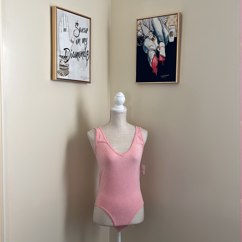 Free People Seamless Tank Bodysuit In Washed Pink - Picture 2 of 12